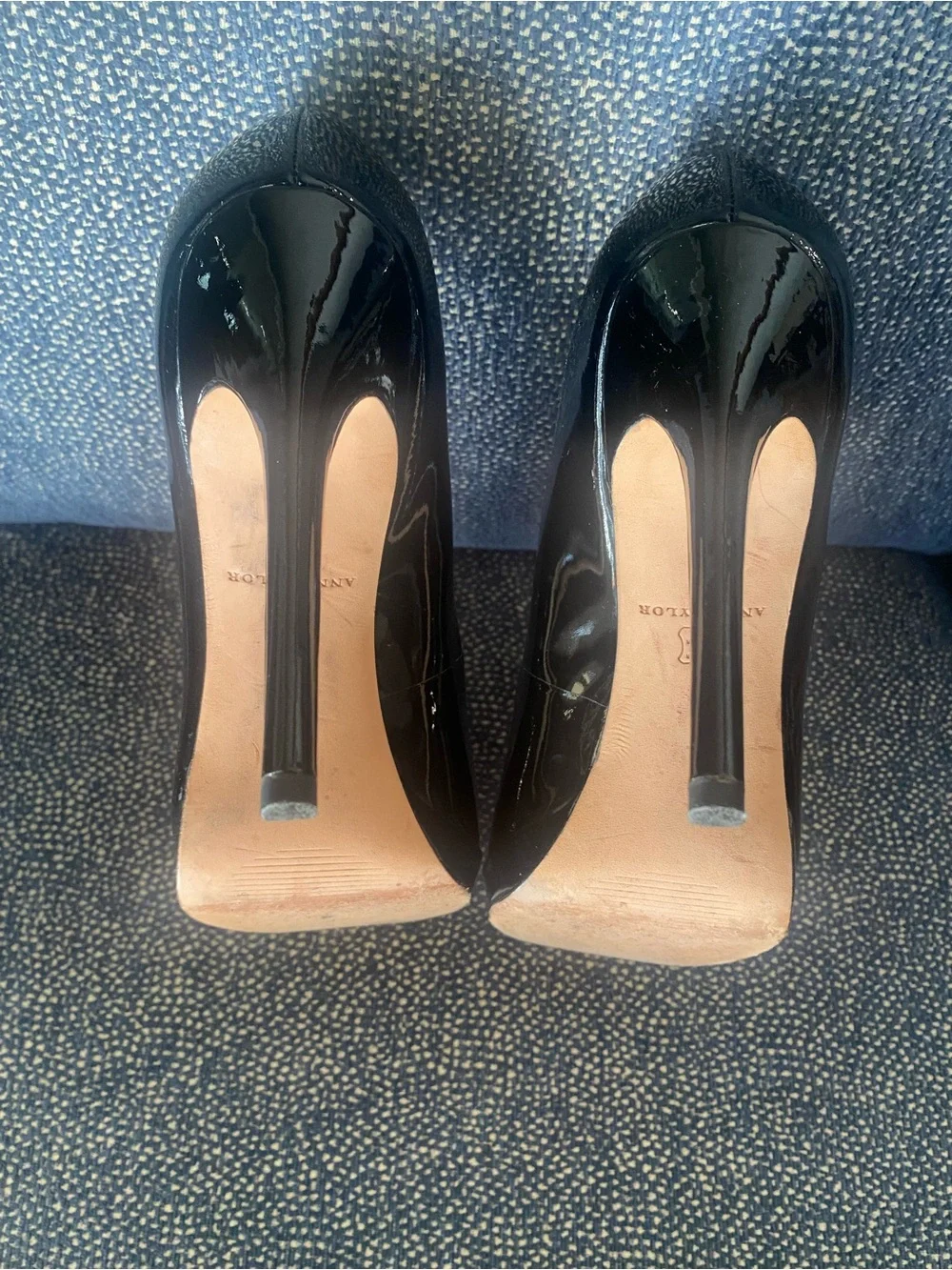 Ann Taylor Black Patent Leather Platform Pumps